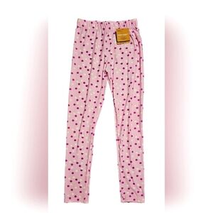 Just Cozy All Season Leggings XS Pink Polka Dot Soft Women's 4 Way Stretch